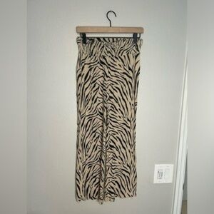 INC zebra printed wide leg pants